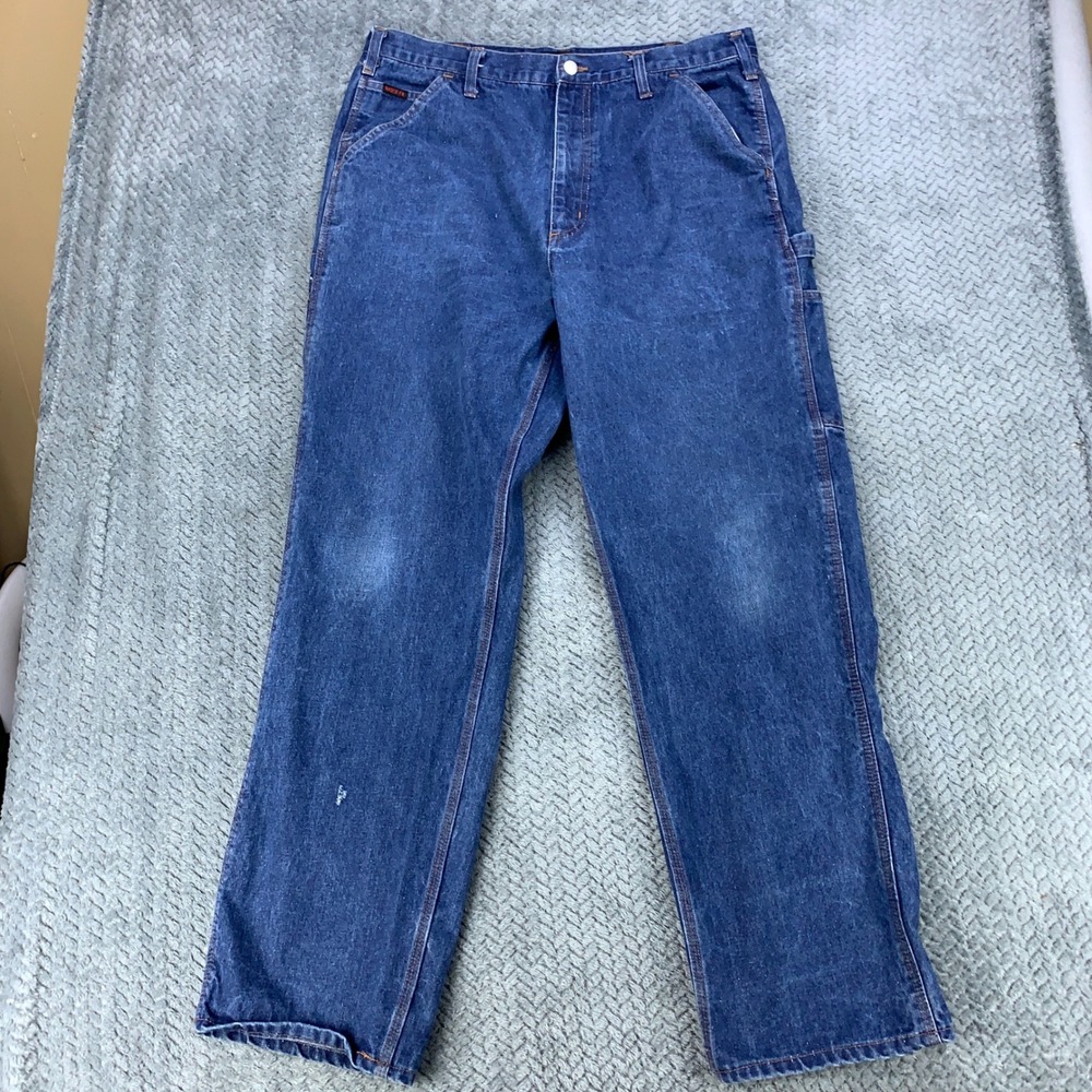 Rasco FR Work Denim Jeans Men 38x32 Blue Flame Resistant Carpenter FRC1212